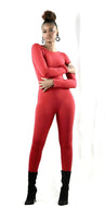 Red Long Sleeve Bodysuit